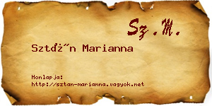 Sztán Marianna névjegykártya
