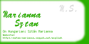 marianna sztan business card